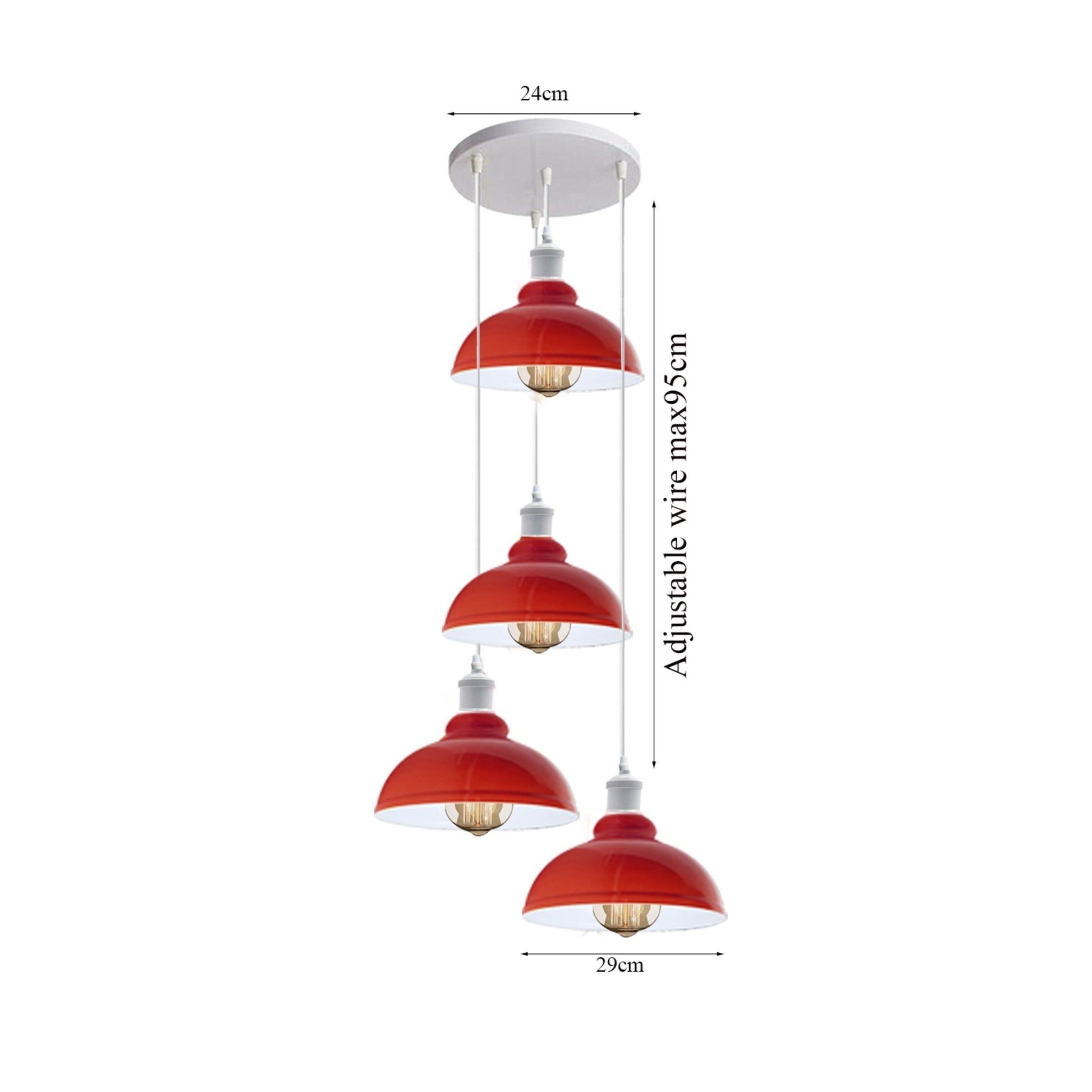 Red Kitchen Island Pendant Light Cluster~1513