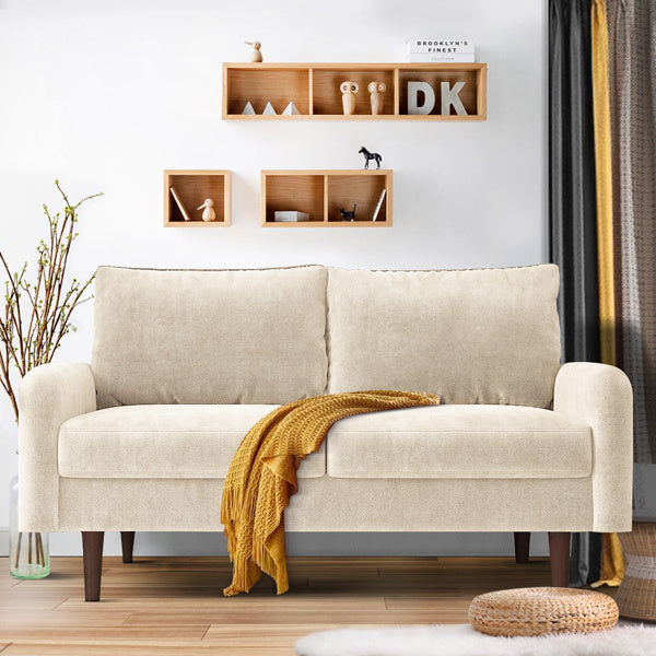 LuneluX_Home – 56.3" Velvet Round Arm Apartment Sofa