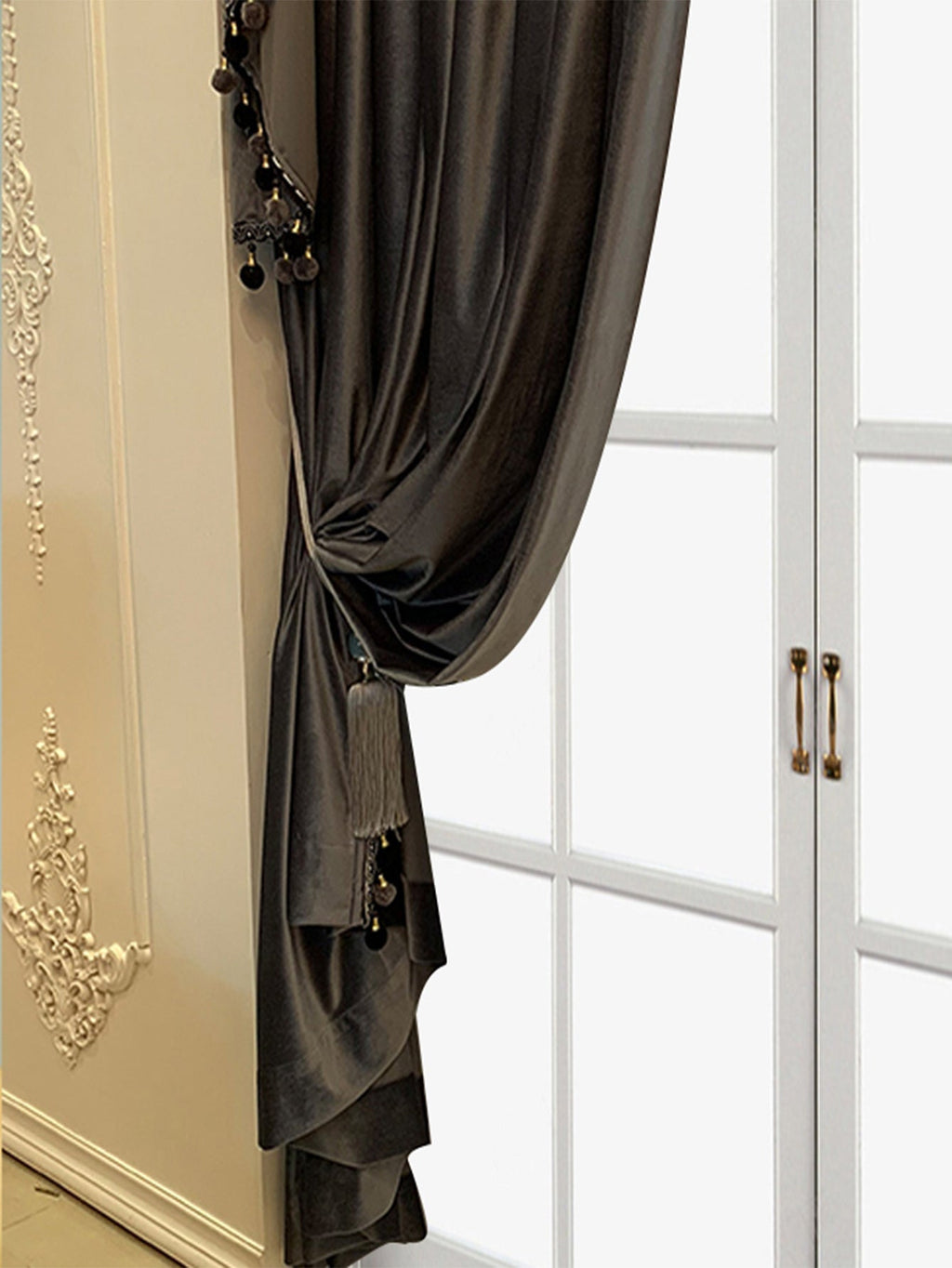 NoirÉlégance™ – Velvet Blackout Curtains for Luxury Villas & Interiors