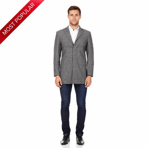 MAN - Wool Blend Covert Winter Coat