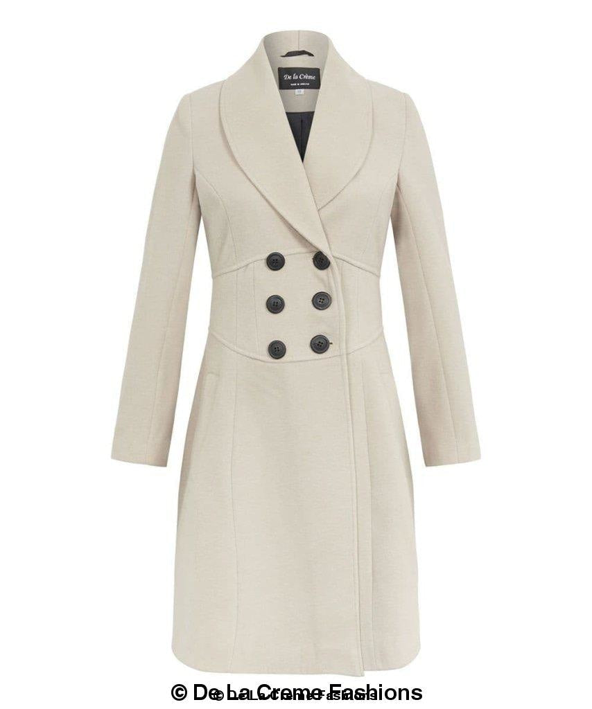 Women's Slim Fit Double-Breasted Roll Collared Coat