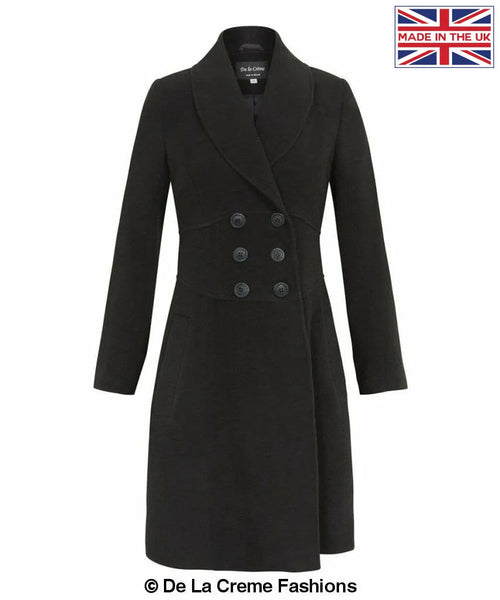 Women's Slim Fit Double-Breasted Roll Collared Coat