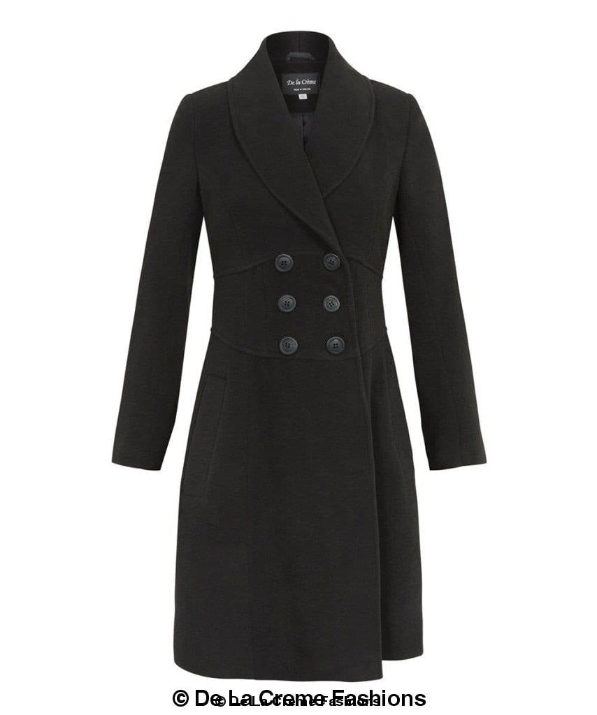 Women's Slim Fit Double-Breasted Roll Collared Coat