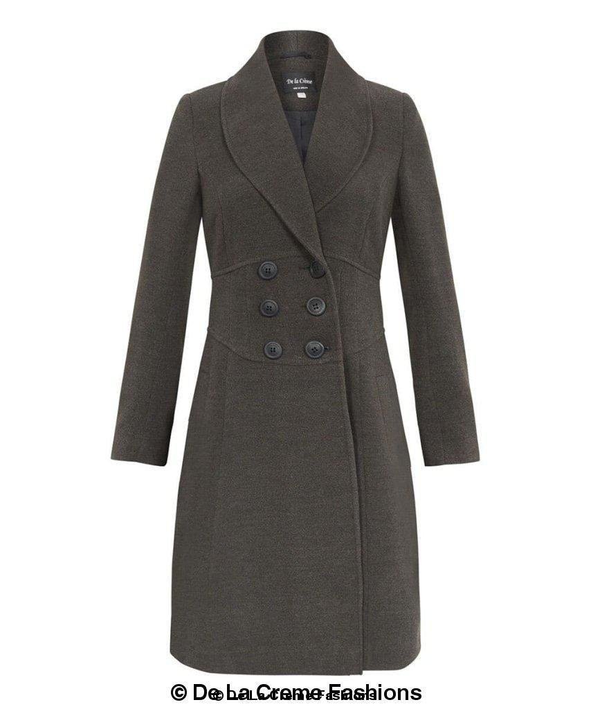 Women's Slim Fit Double-Breasted Roll Collared Coat