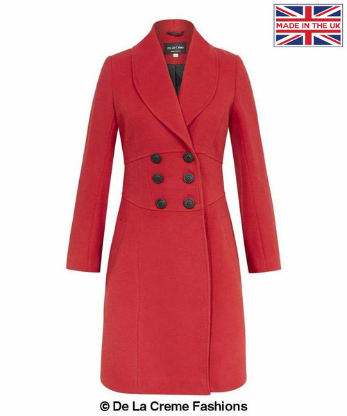 Women's Slim Fit Double-Breasted Roll Collared Coat