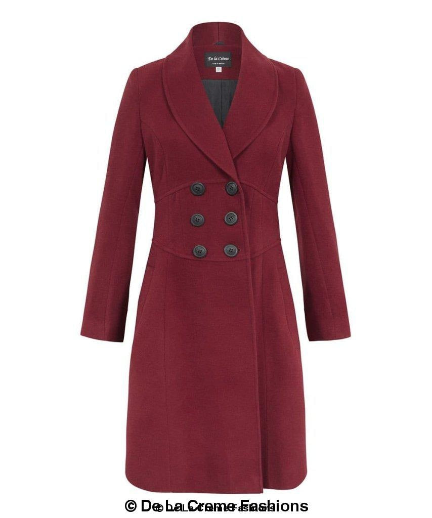 Women's Slim Fit Double-Breasted Roll Collared Coat