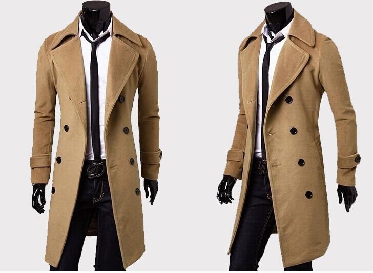Men's Slim Fit  Double Breasted Trench Coat