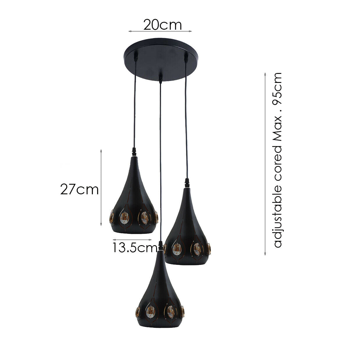 Vintage Industrial Ceiling Pendant Light Retro Loft Style Metal +